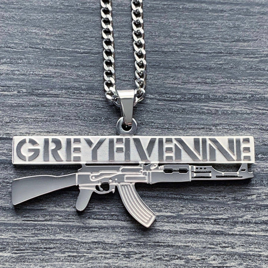 Etched 'AK' Necklace