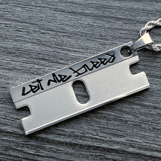Black 'Let Me Bleed' Razor Necklace