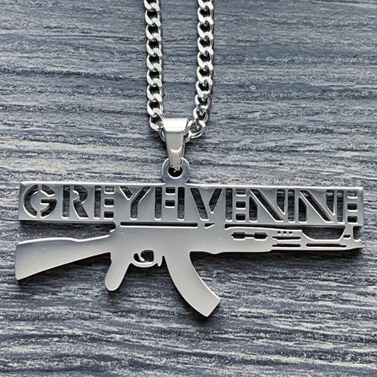 Polished 'AK' Necklace
