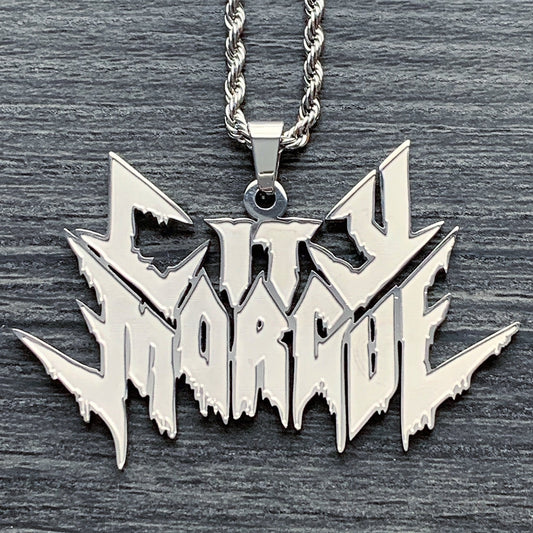 Etched 'City Morgue' Necklace