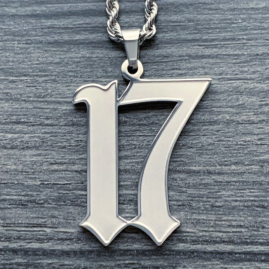 Etched '17' Necklace