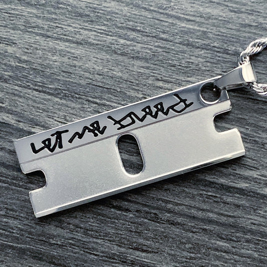 Black 'Let Me Bleed 2' Razor Necklace
