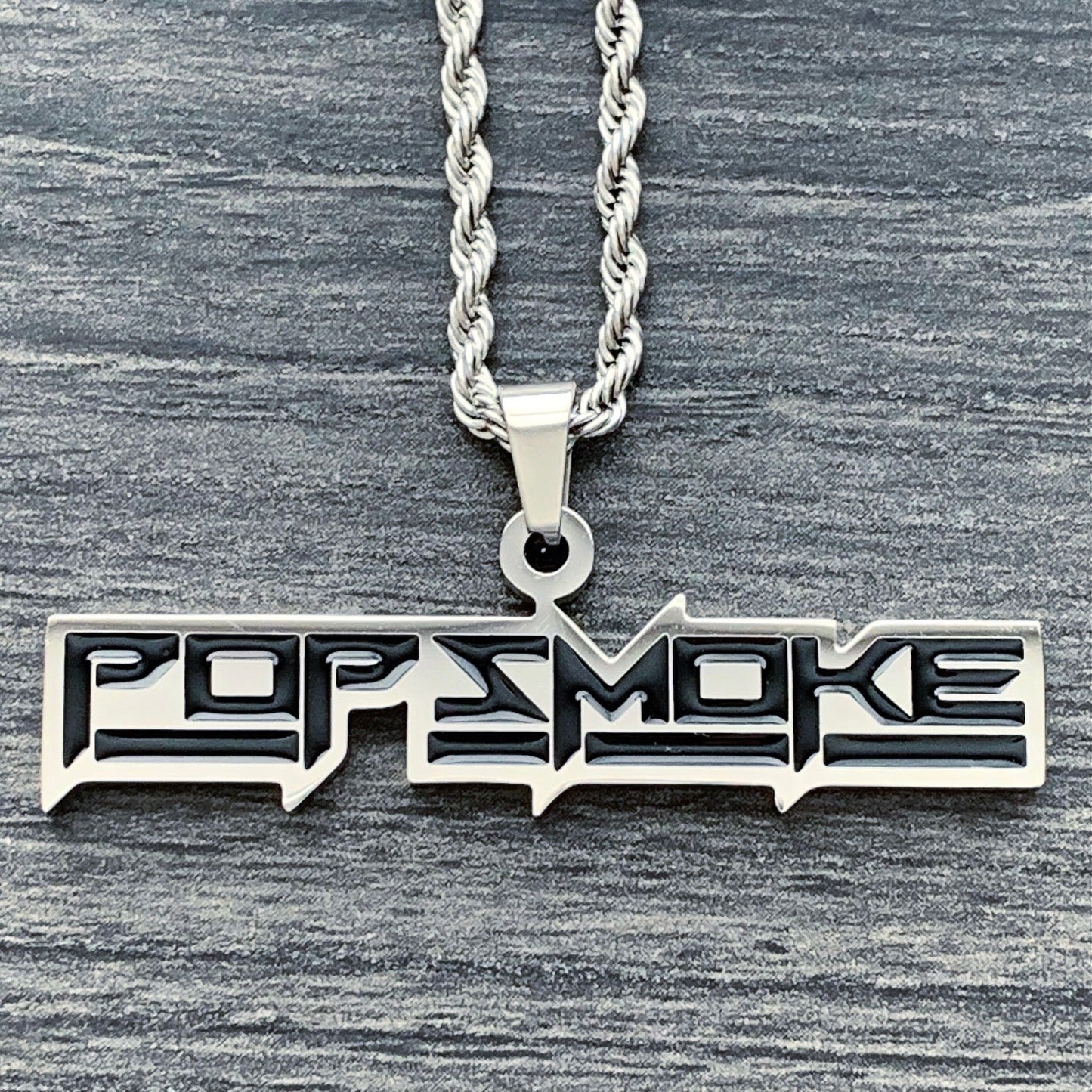 Black 'Pop Smoke' Necklace