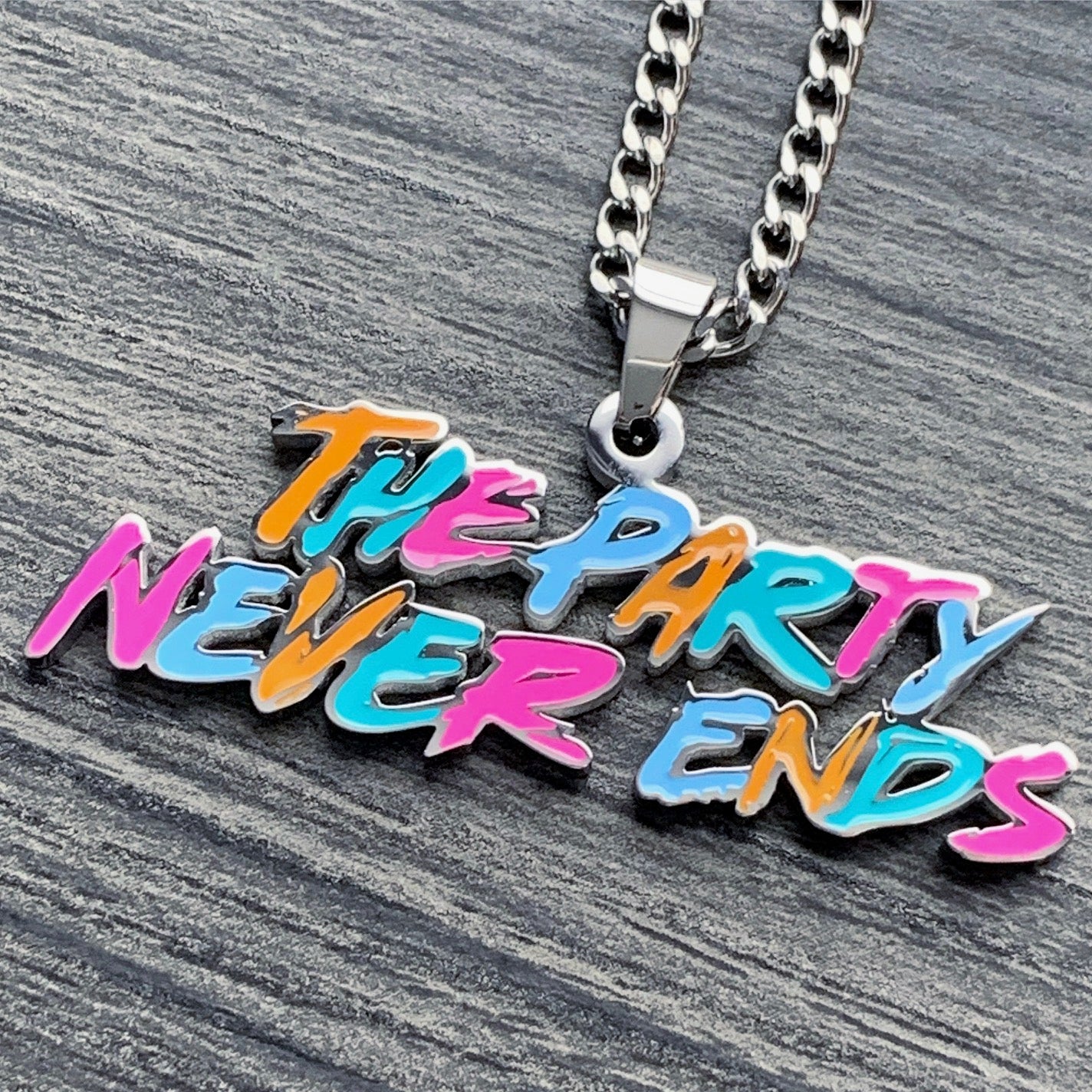 Colored 'The Party Never Ends' Necklace