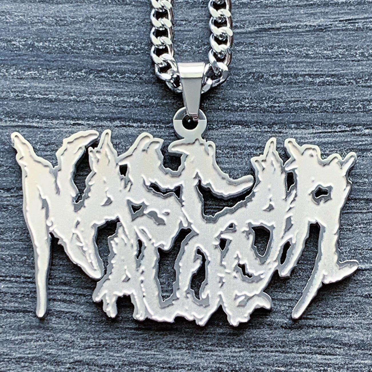 Etched 'NASCAR ALOE' Necklace