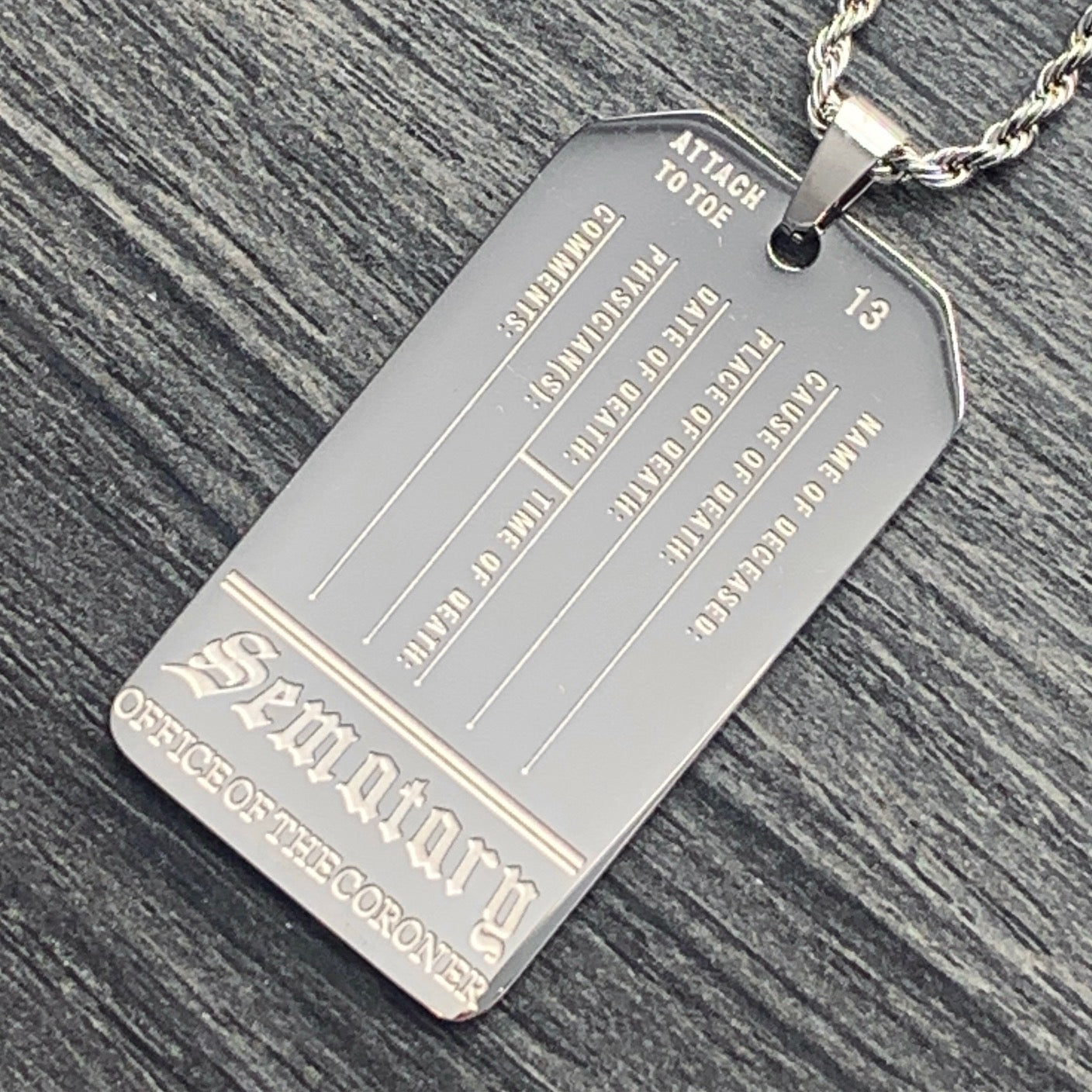 Sematary 'Toe Tag' Necklace