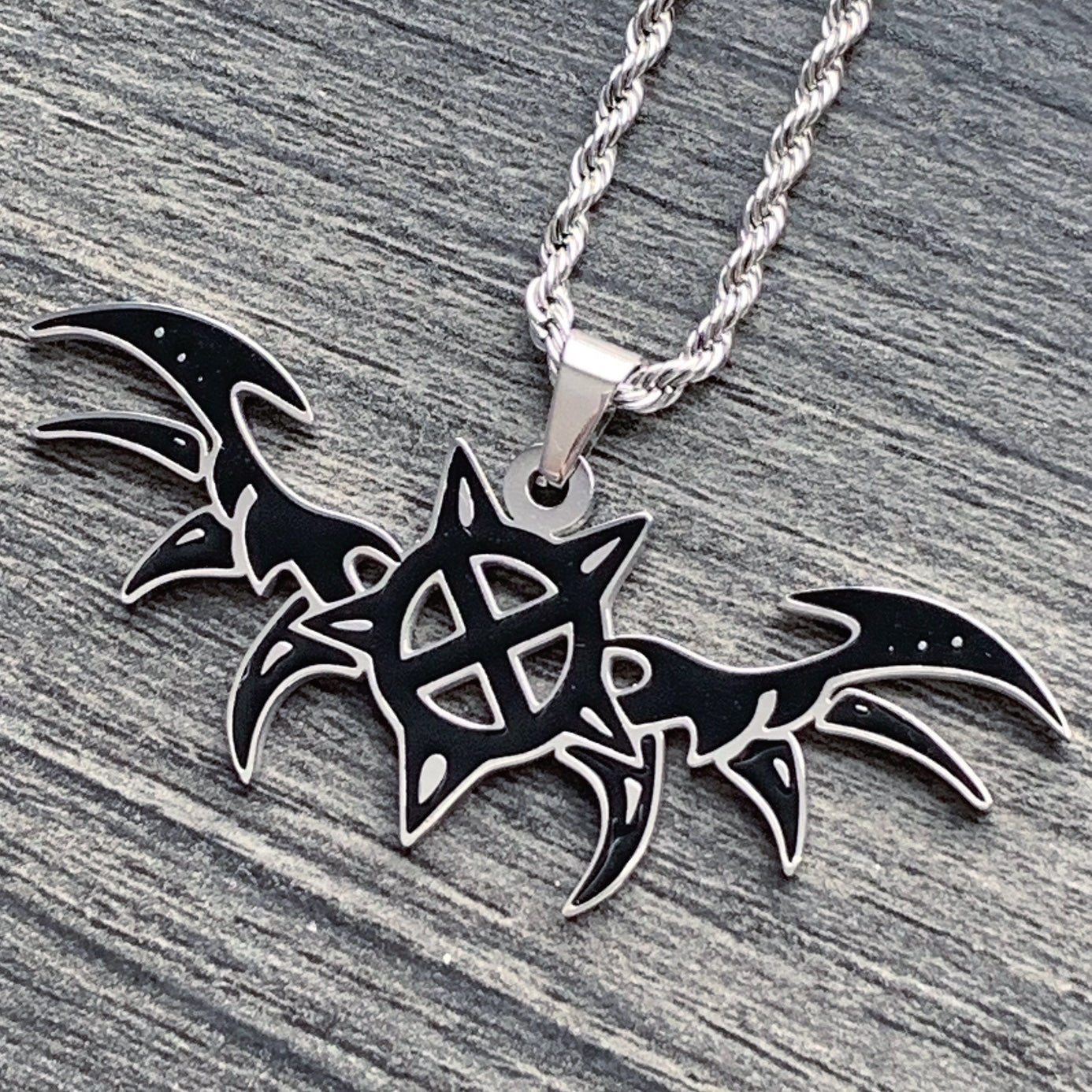 Black 'X Wing' Necklace