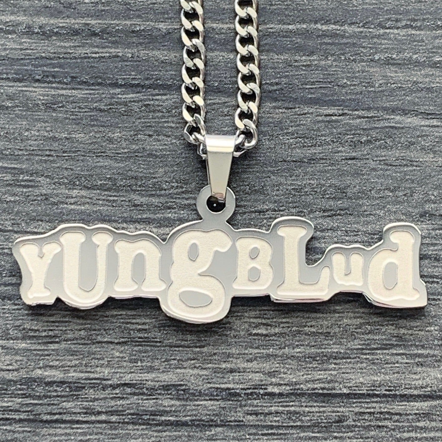 Etched 'yUngbLud' Necklace