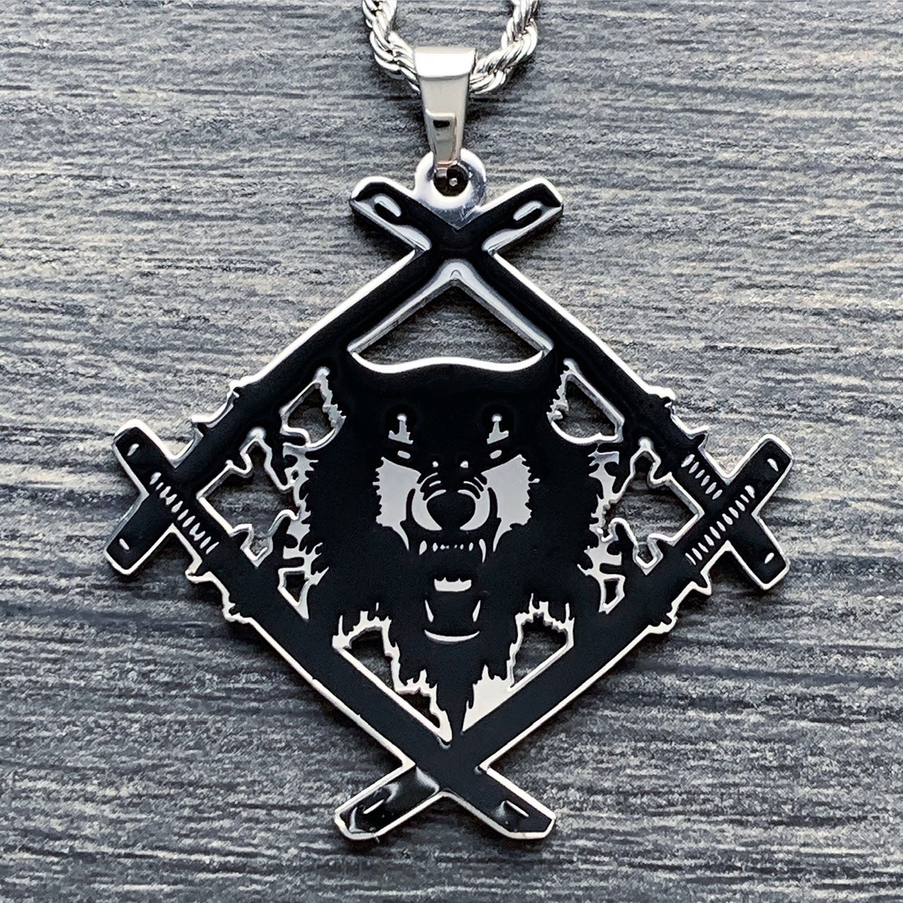 Black 'HollowSquad' Necklace