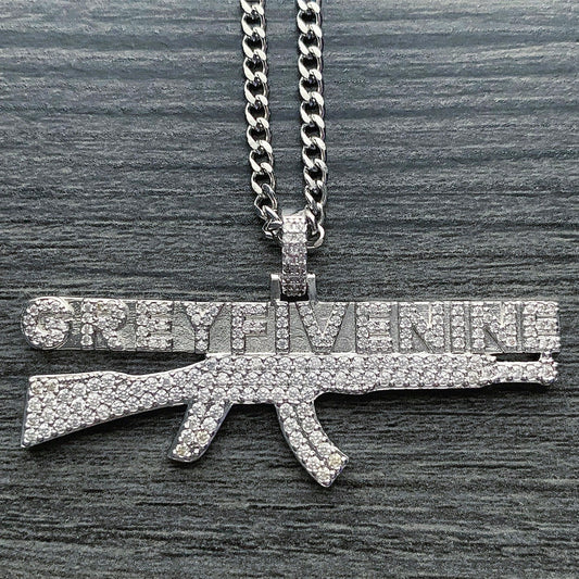 Iced Out 'AK' Necklace