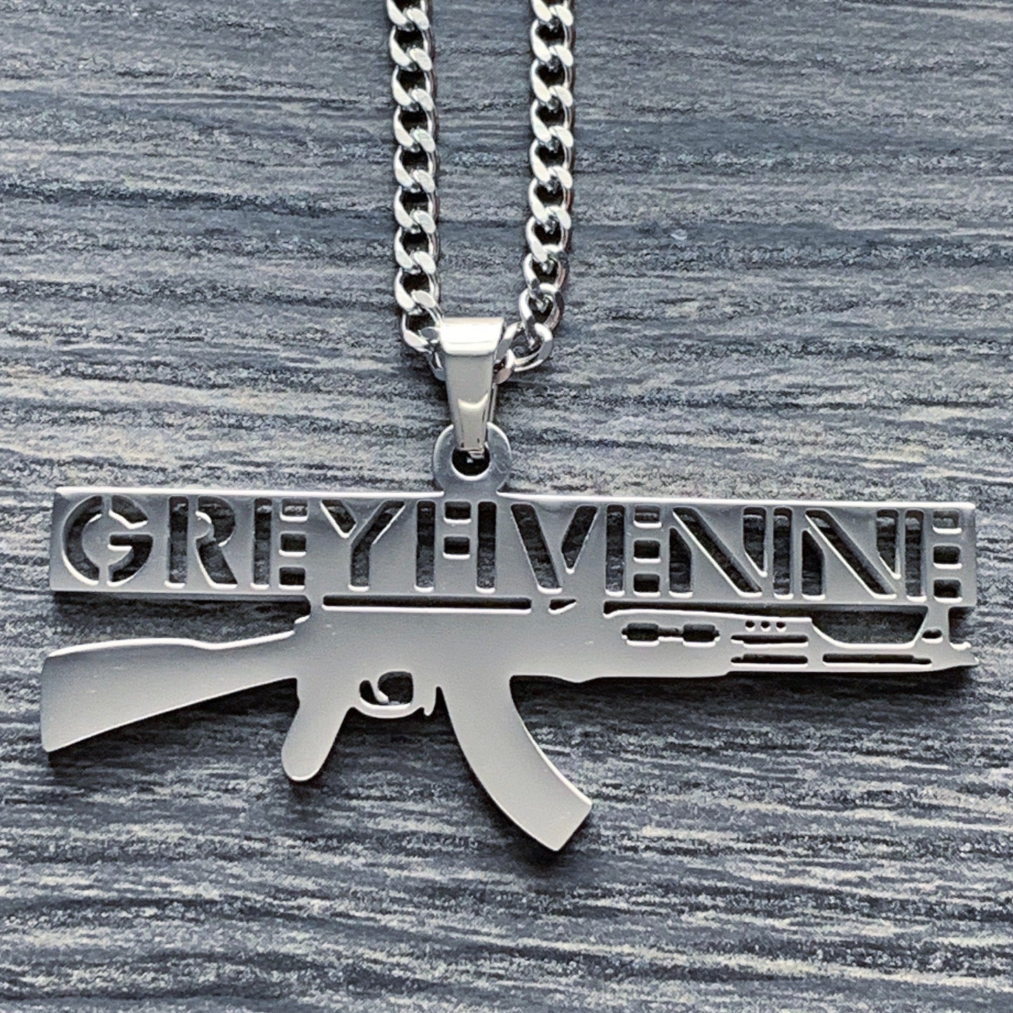 Polished 'AK' Necklace