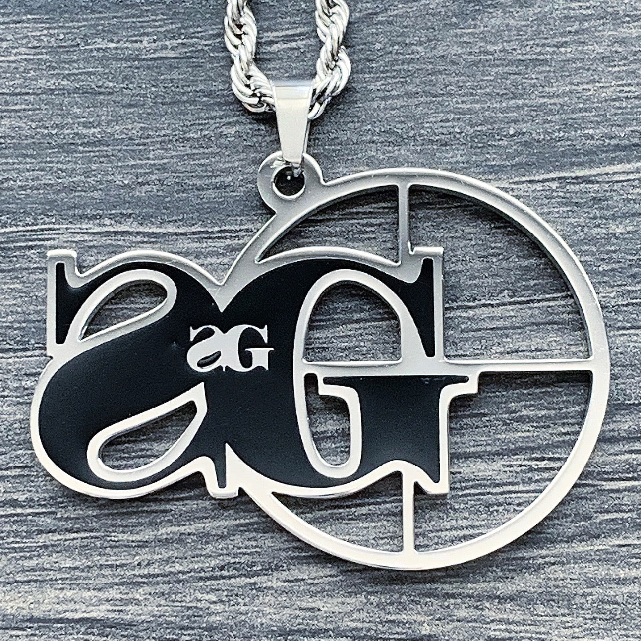 Black 'SG' Necklace