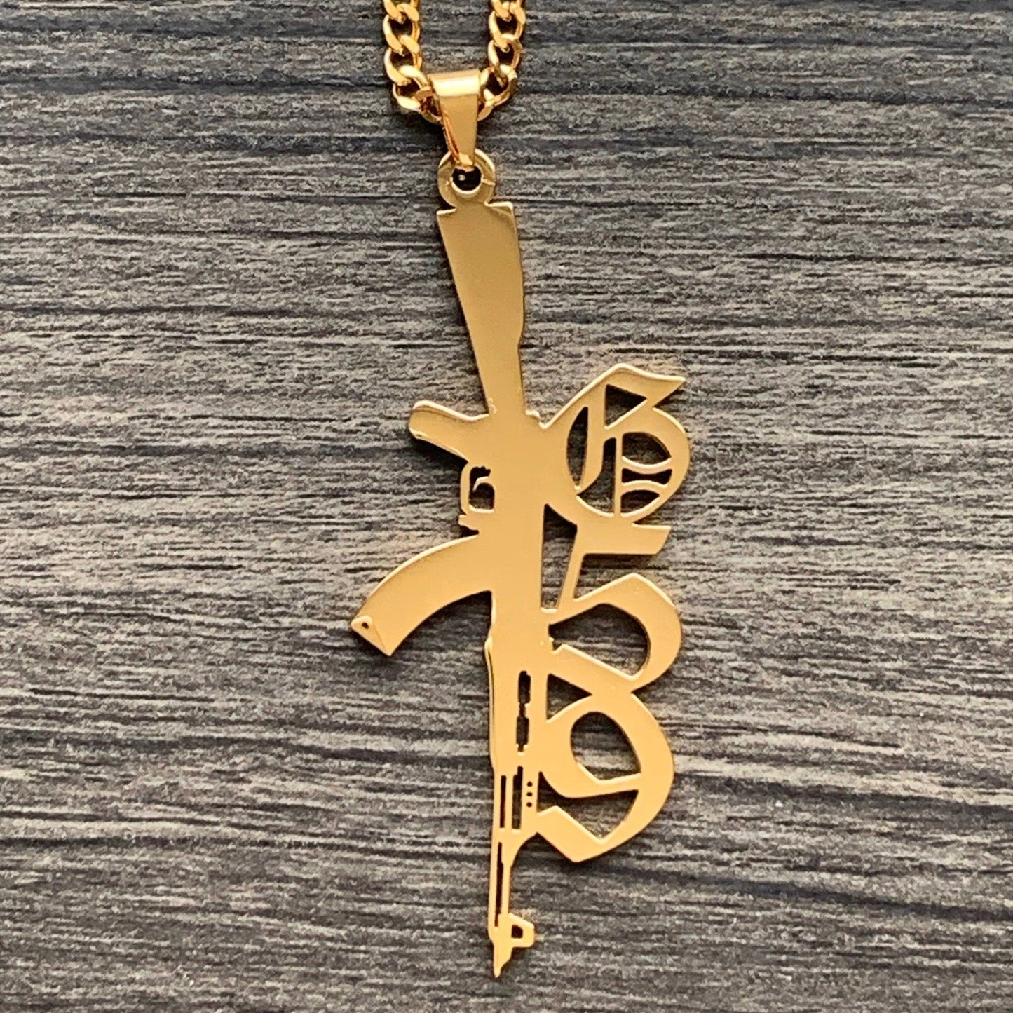 Gold 'G59 Rifle' Necklace