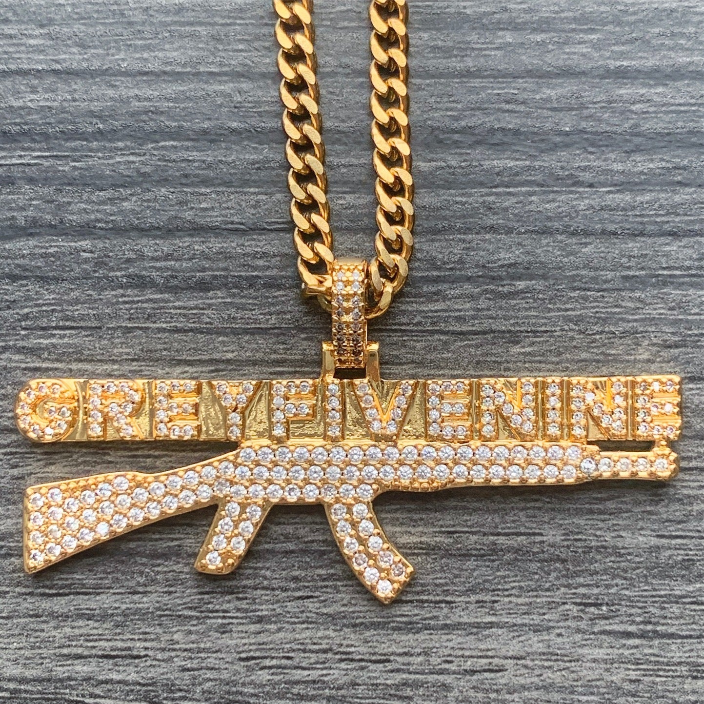Iced Gold 'AK' Necklace
