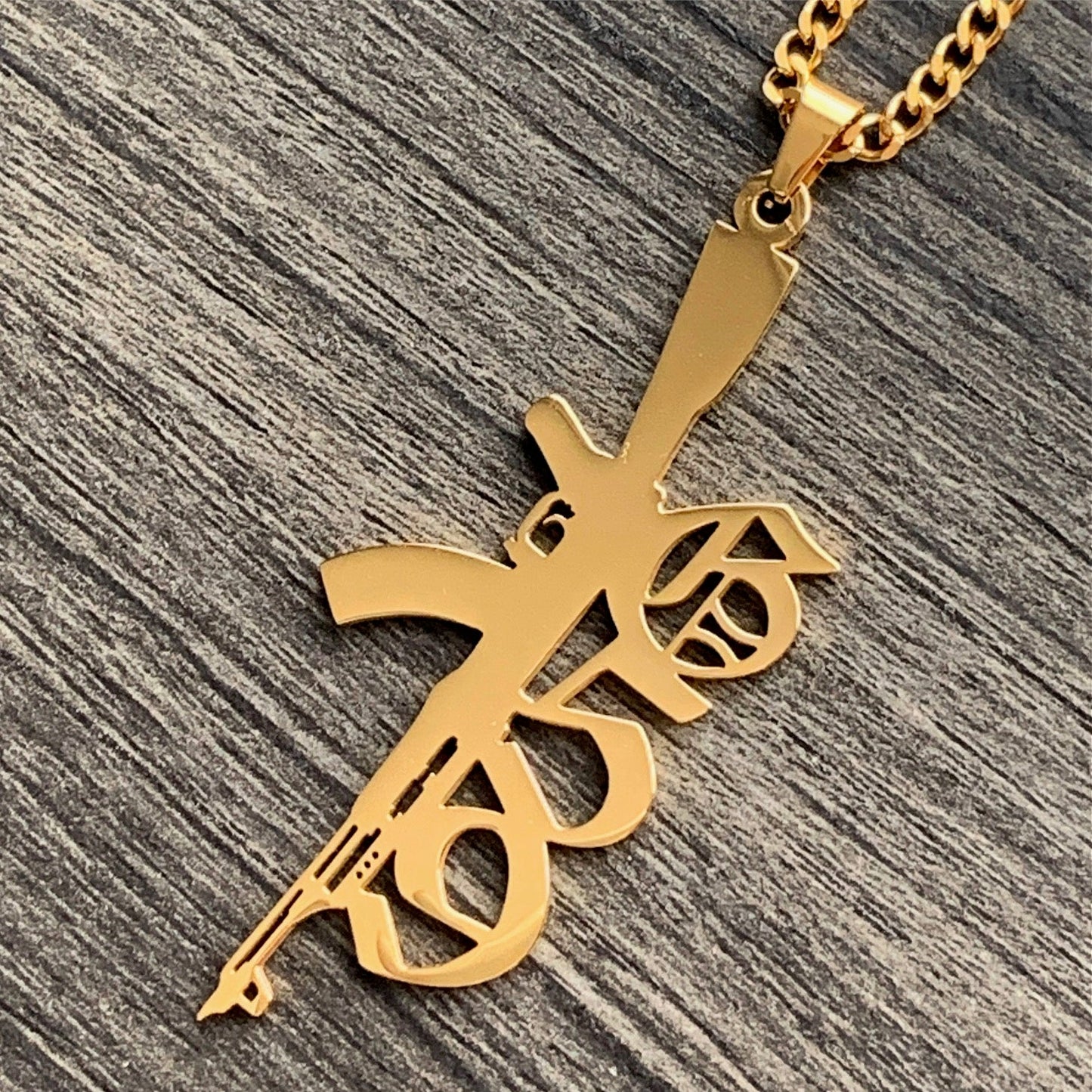 Gold 'G59 Rifle' Necklace