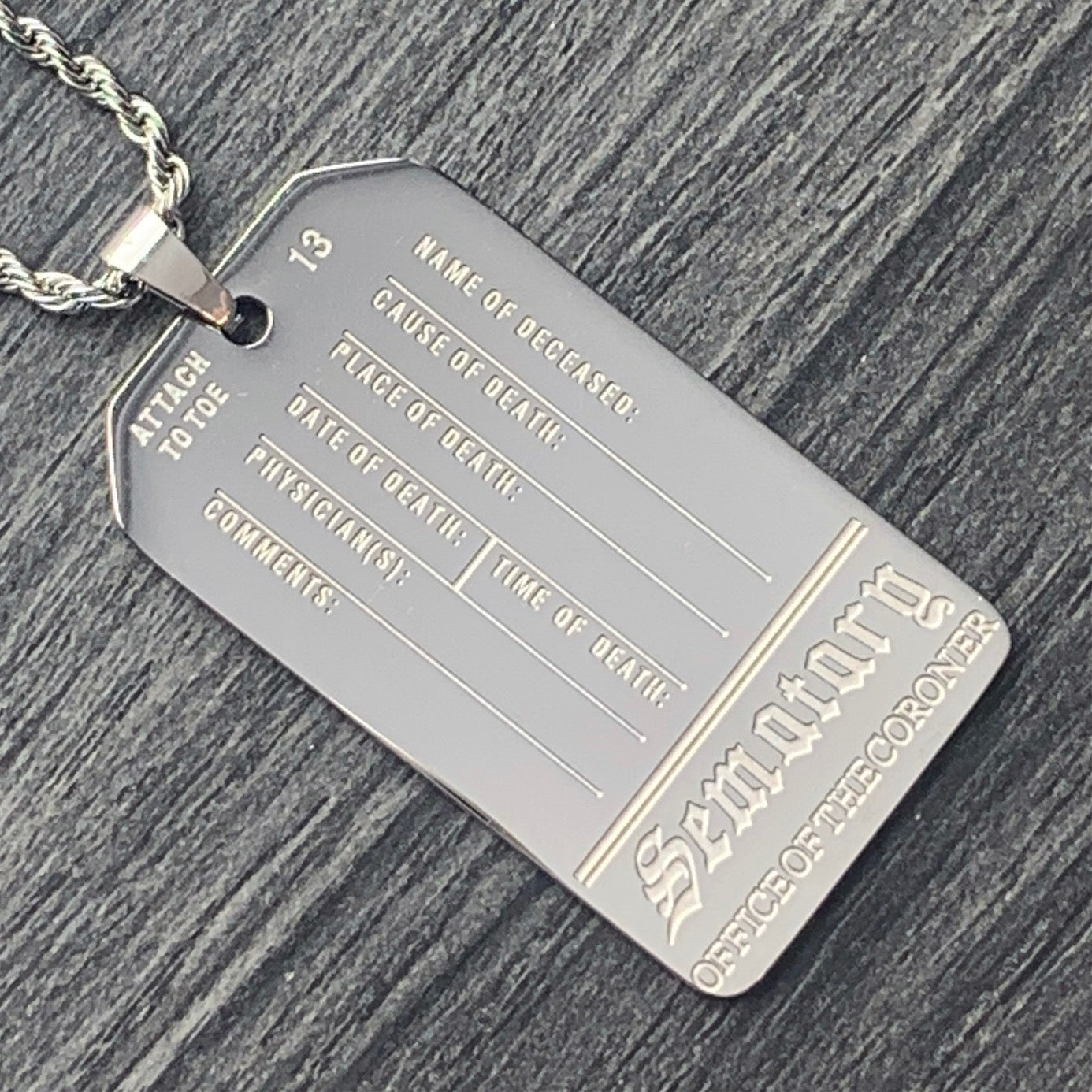 Sematary 'Toe Tag' Necklace