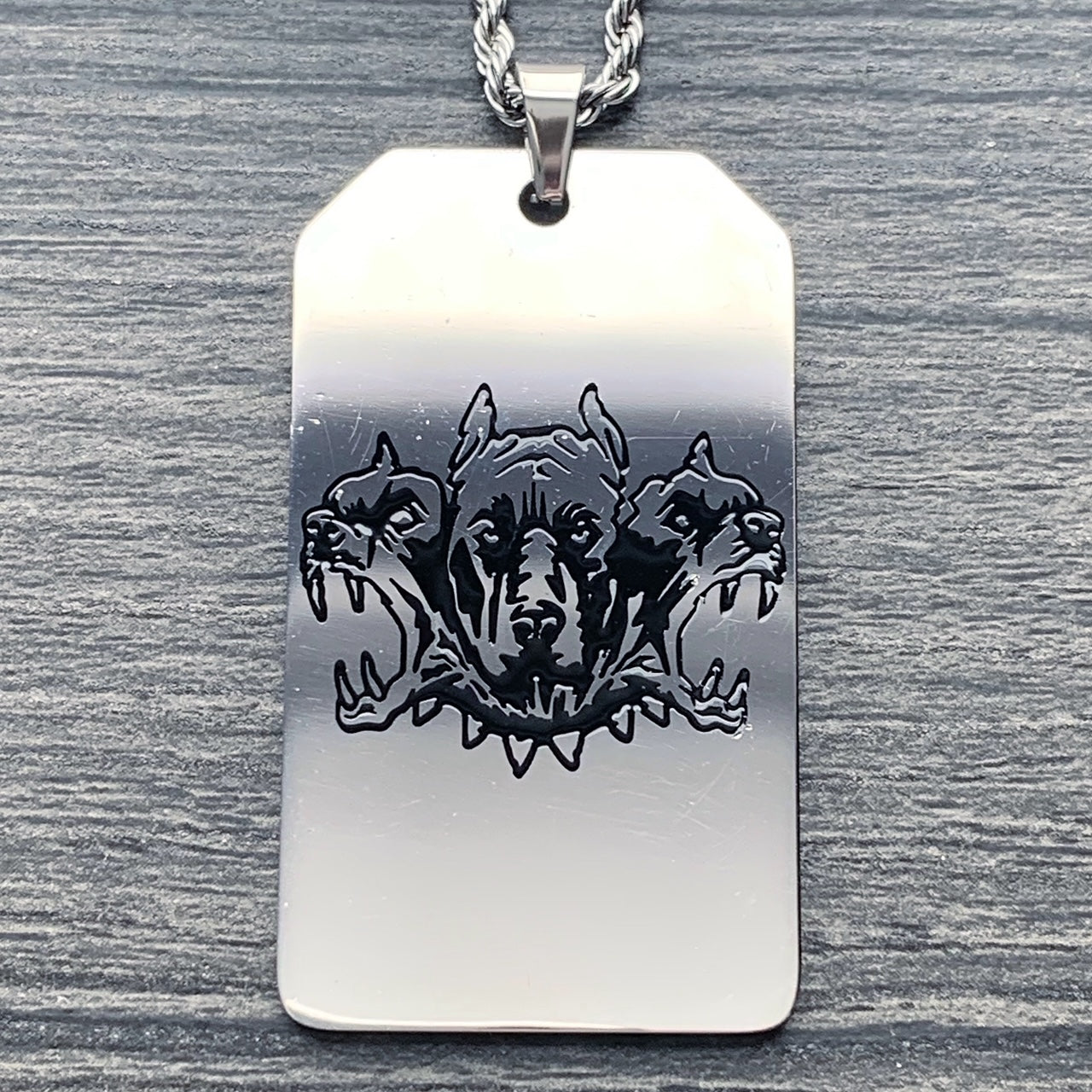 Black 'CITY MORGUE' Toe Tag Necklace