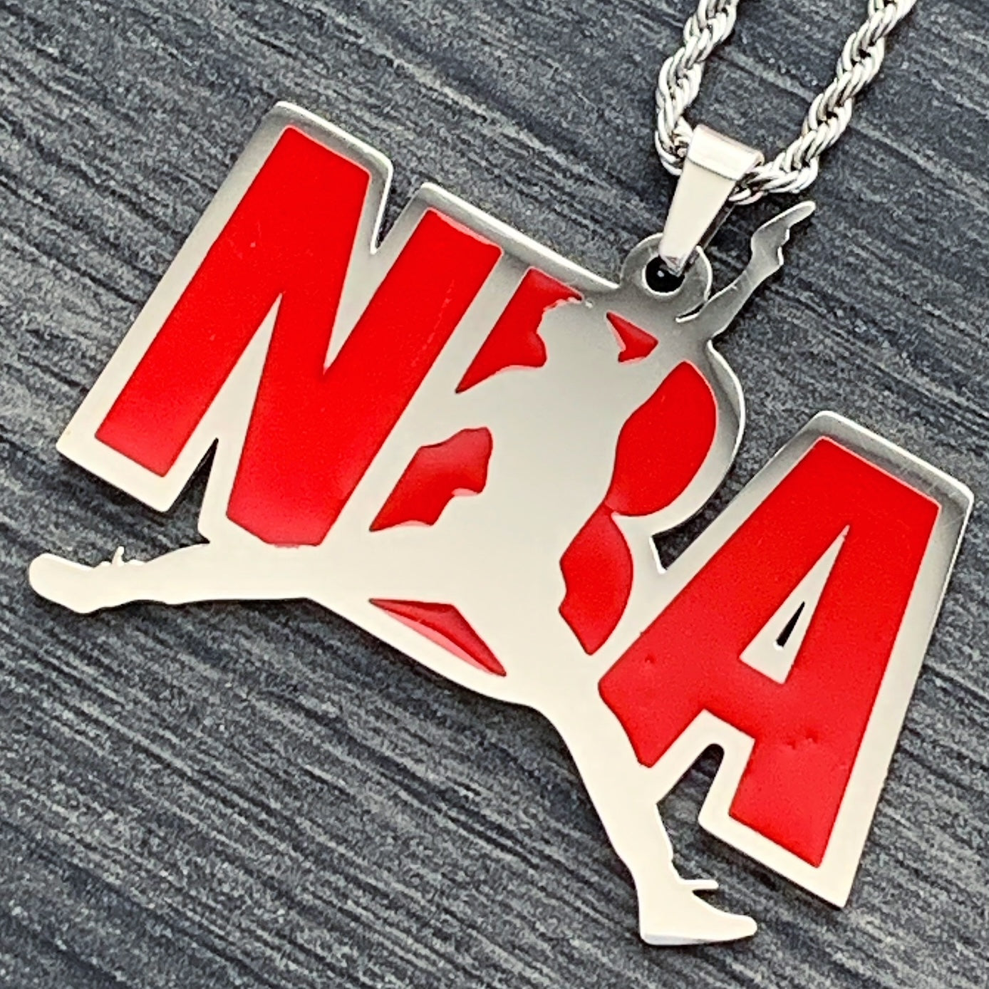 Red 'NBA' Necklace