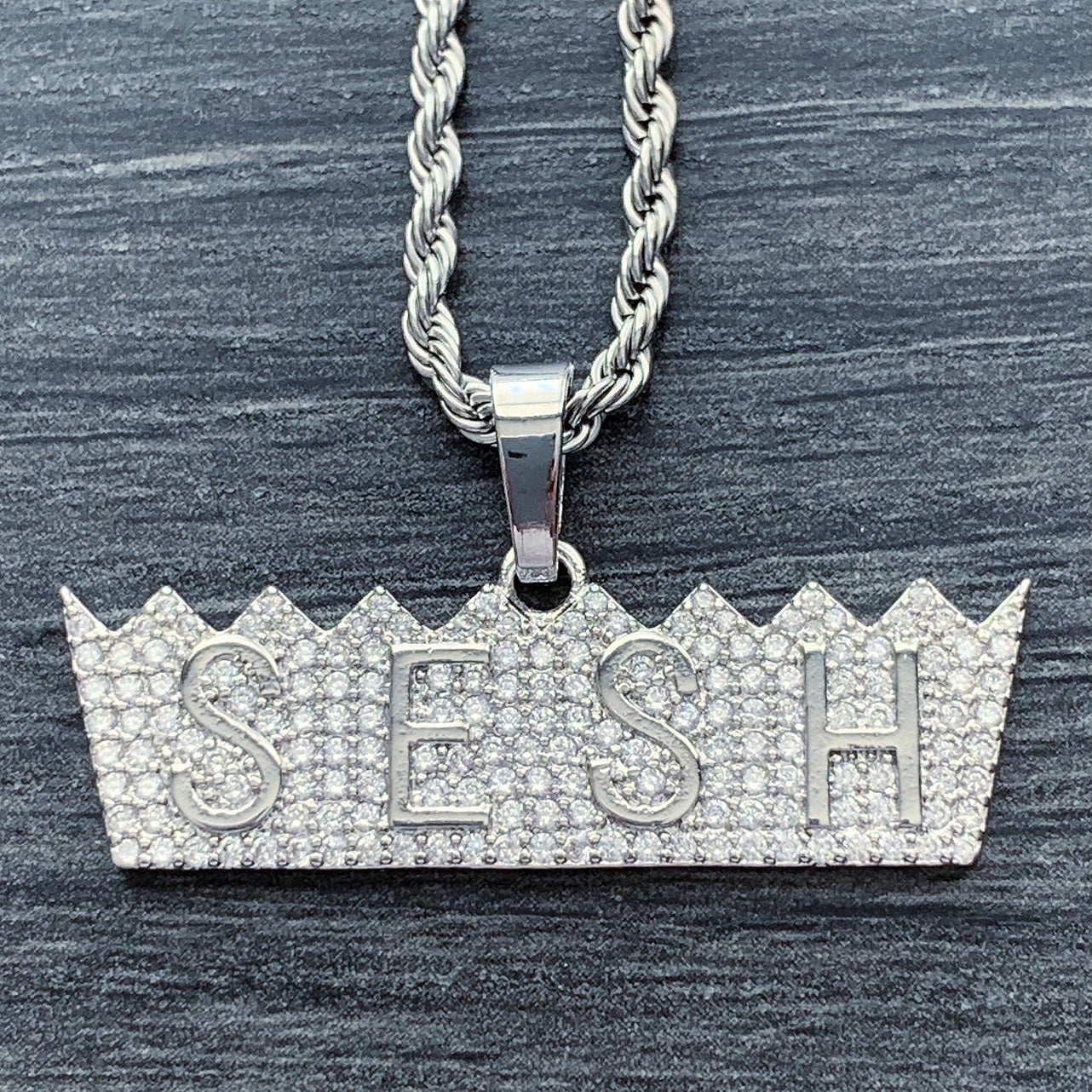 Iced Out 'SESH Crown' Necklace