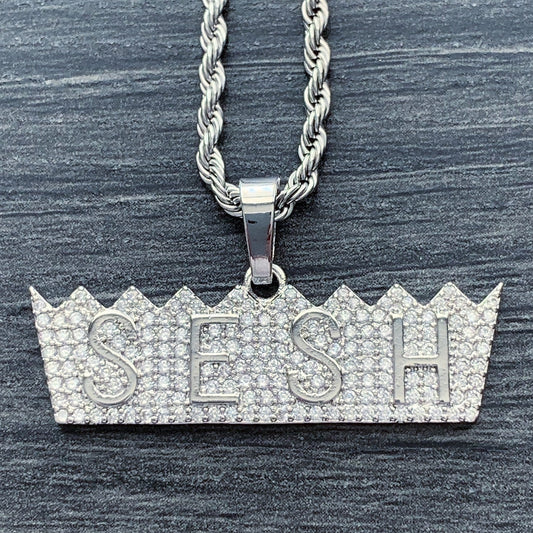 Iced Out 'SESH Crown' Necklace