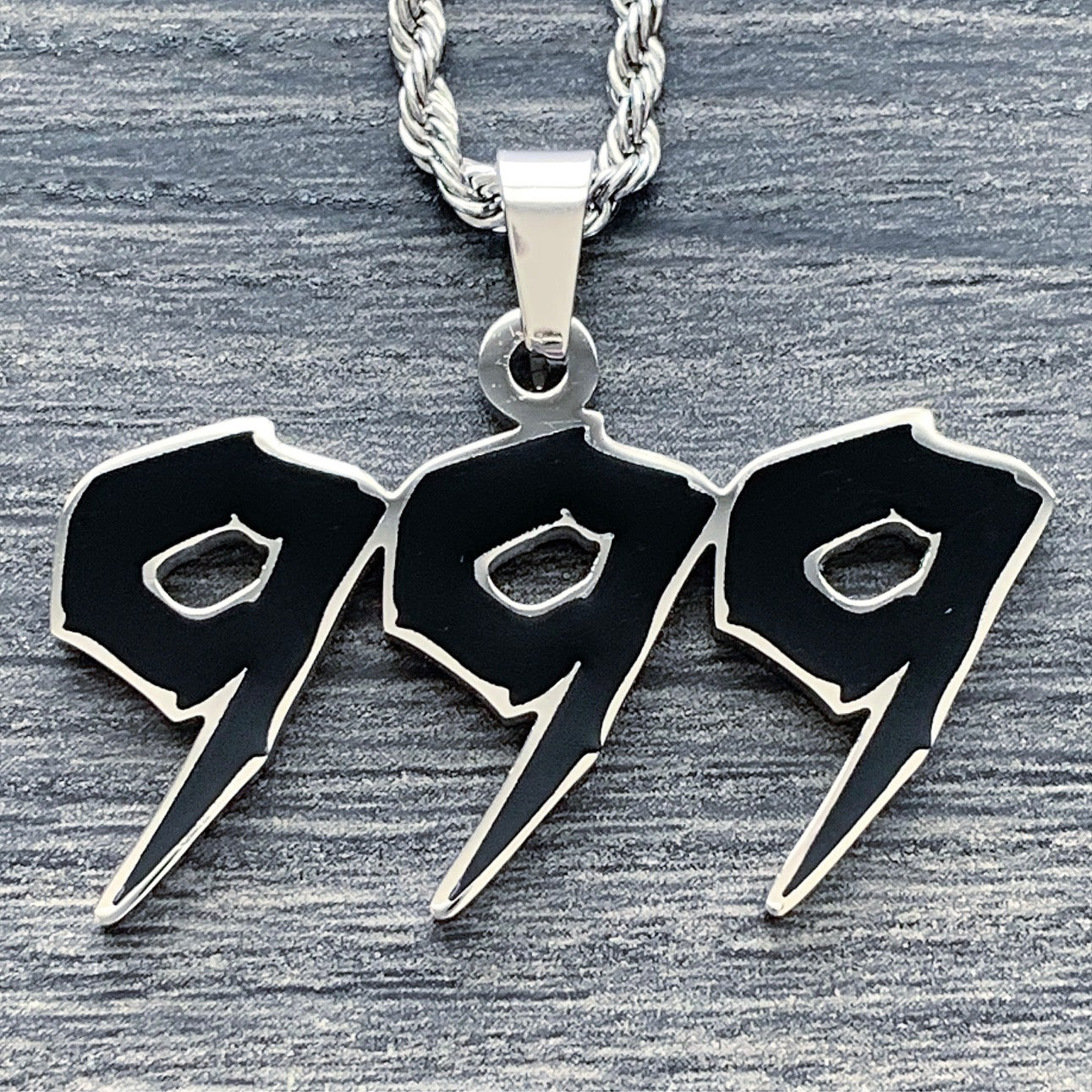 Black 'Triple 9' Necklace