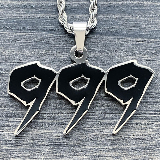 Black 'Triple 9' Necklace