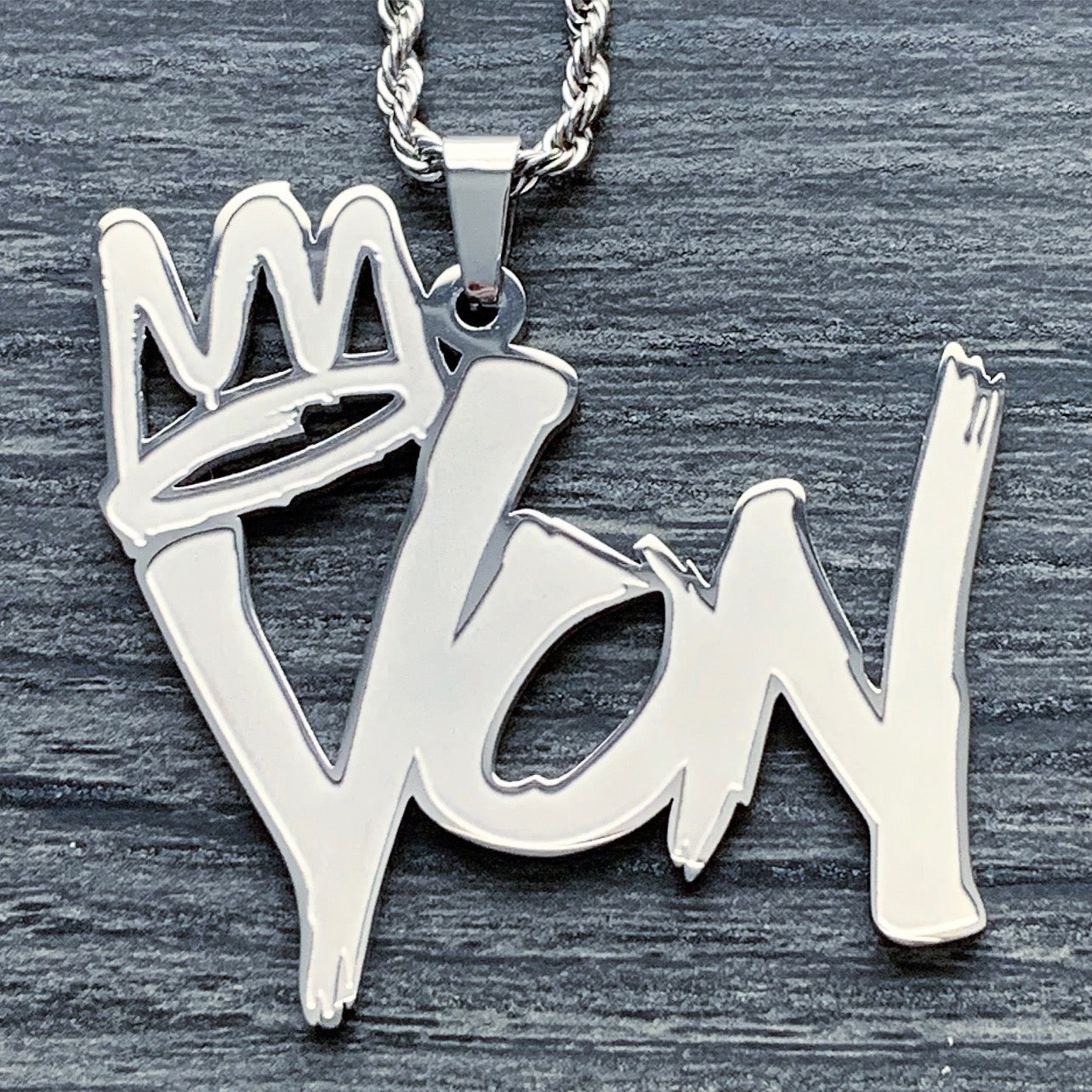 Etched 'King Von' Necklace