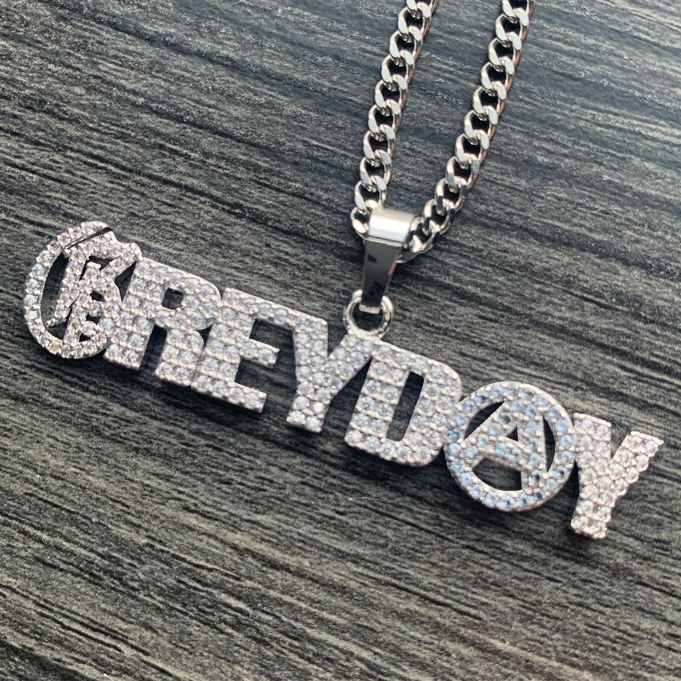Iced 'Grey Day' Necklace