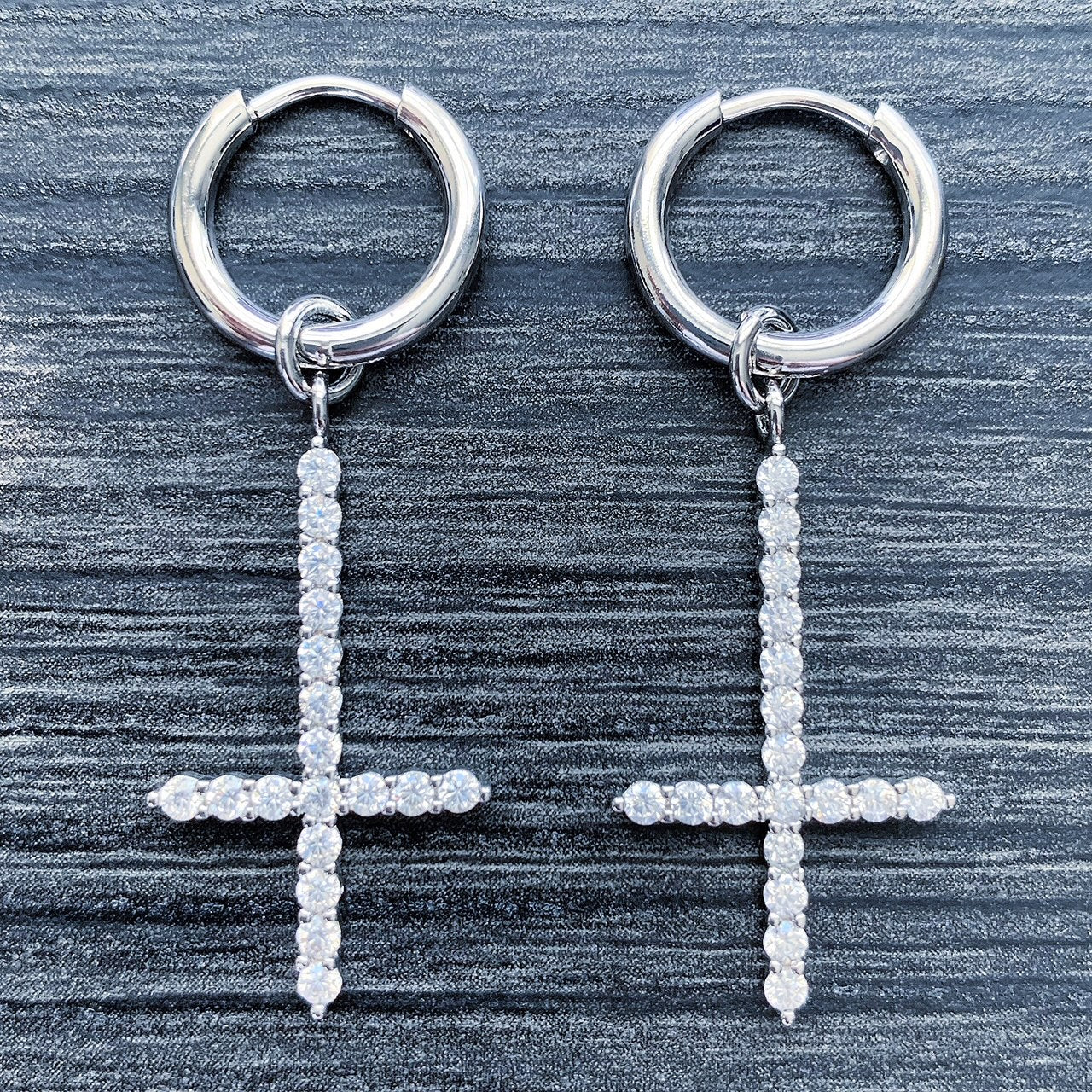 White 'Cross' Earring