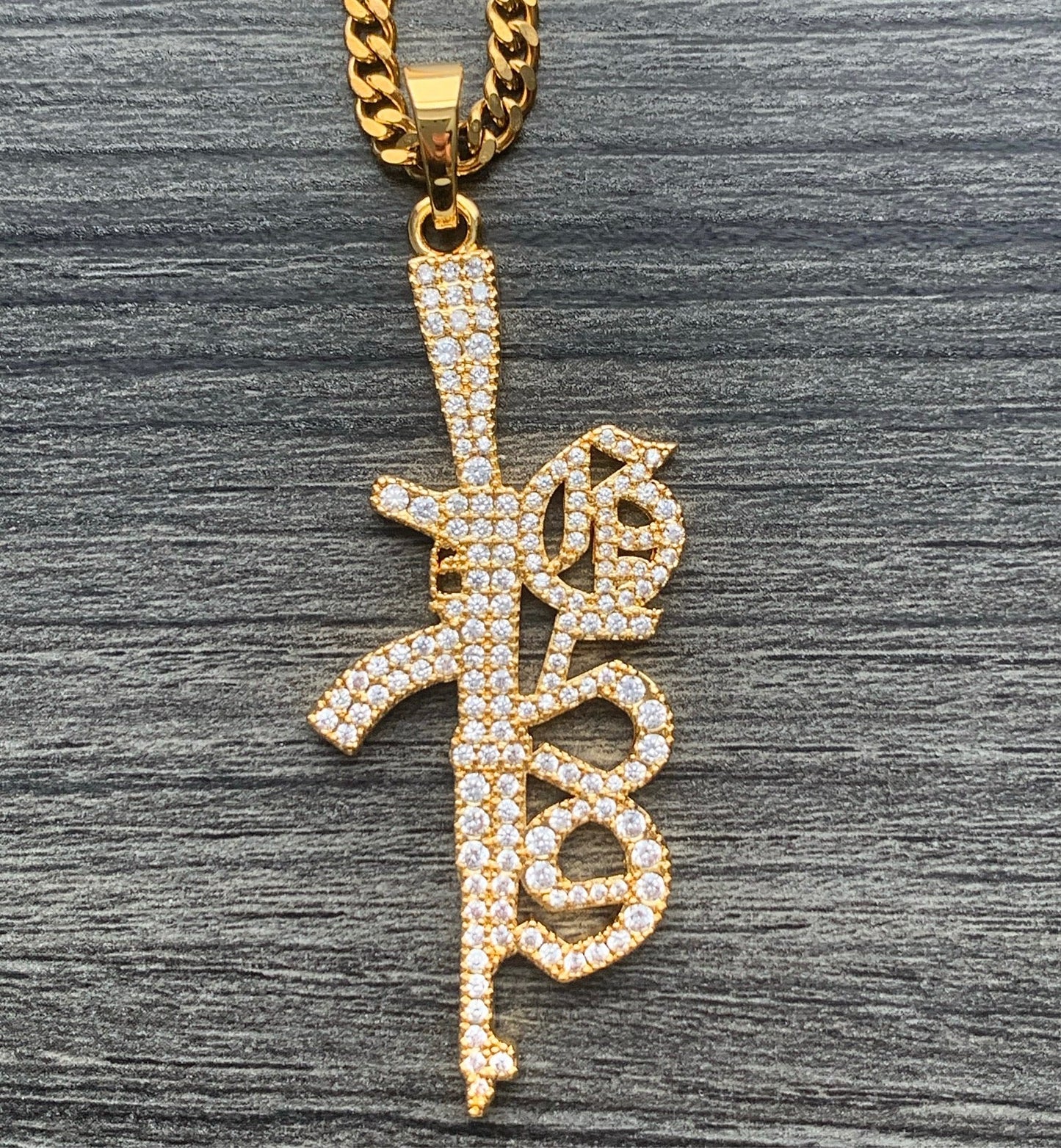 Iced Gold 'G59 Rifle' Necklace