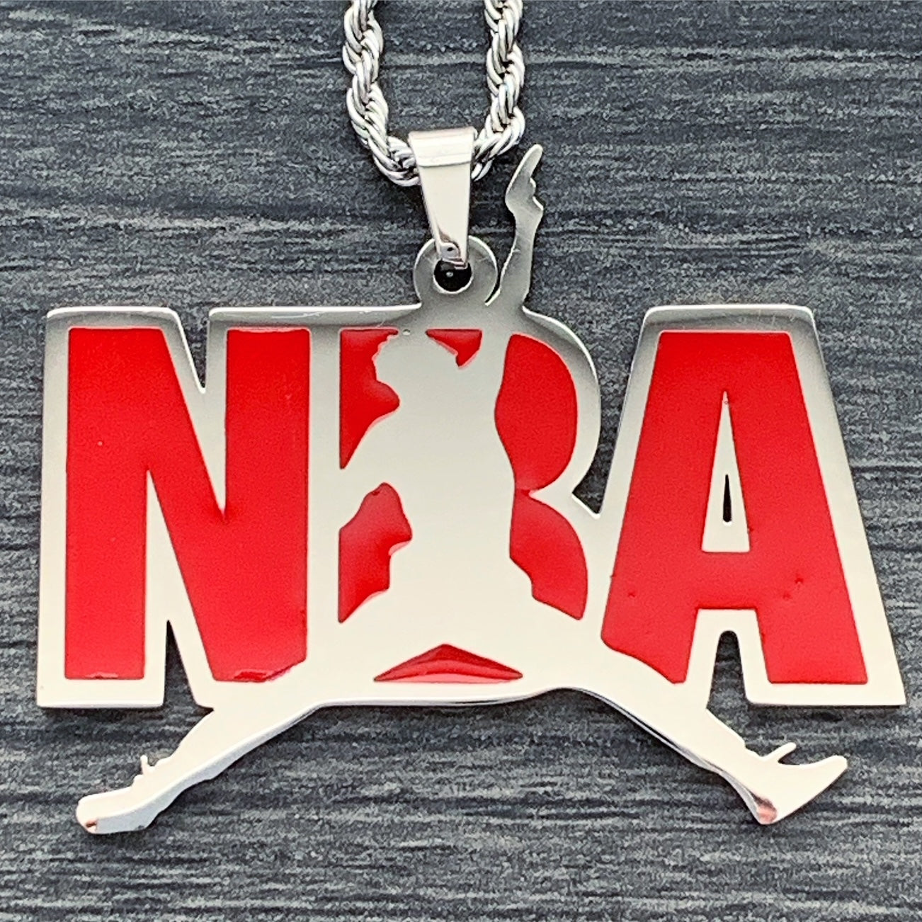 Red 'NBA' Necklace