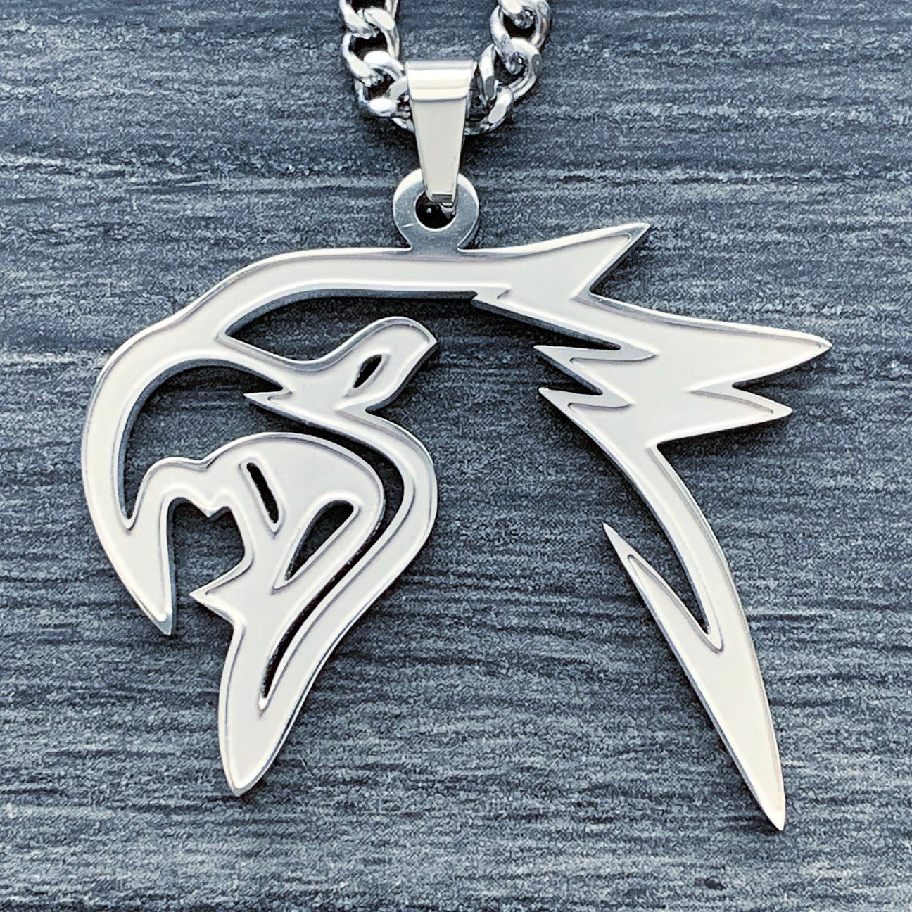 Etched 'Trackhawk' Necklace