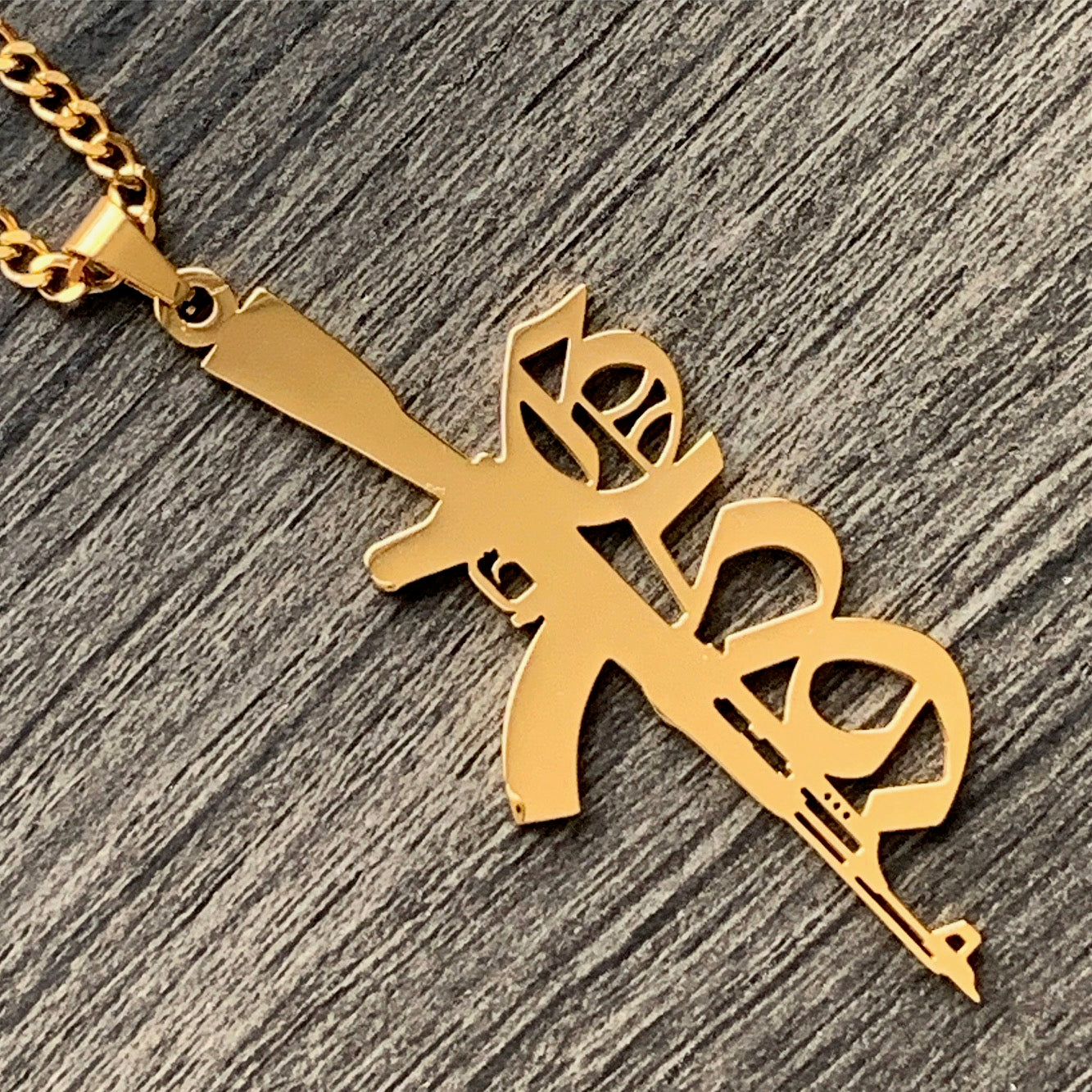 Gold 'G59 Rifle' Necklace