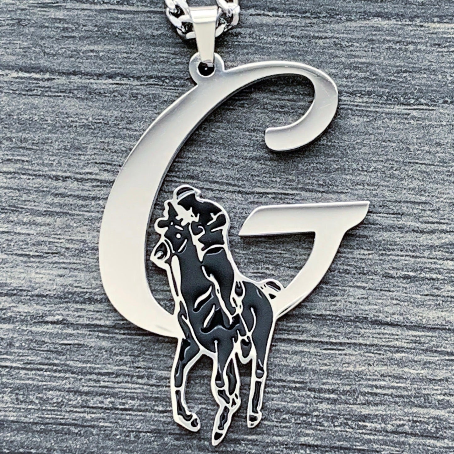 Black 'Polo G' Necklace