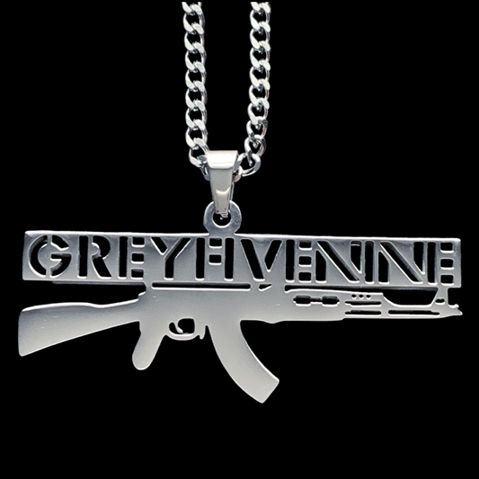 Polished 'AK' Necklace