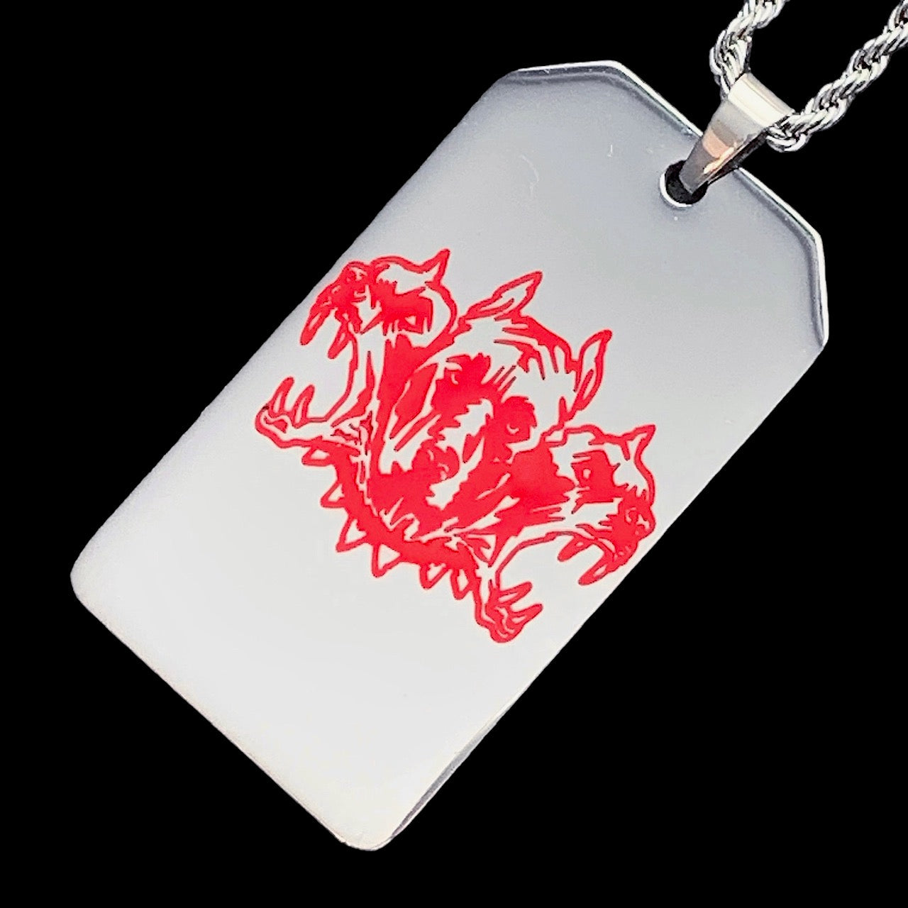 Red 'CITY MORGUE' Toe Tag Necklace