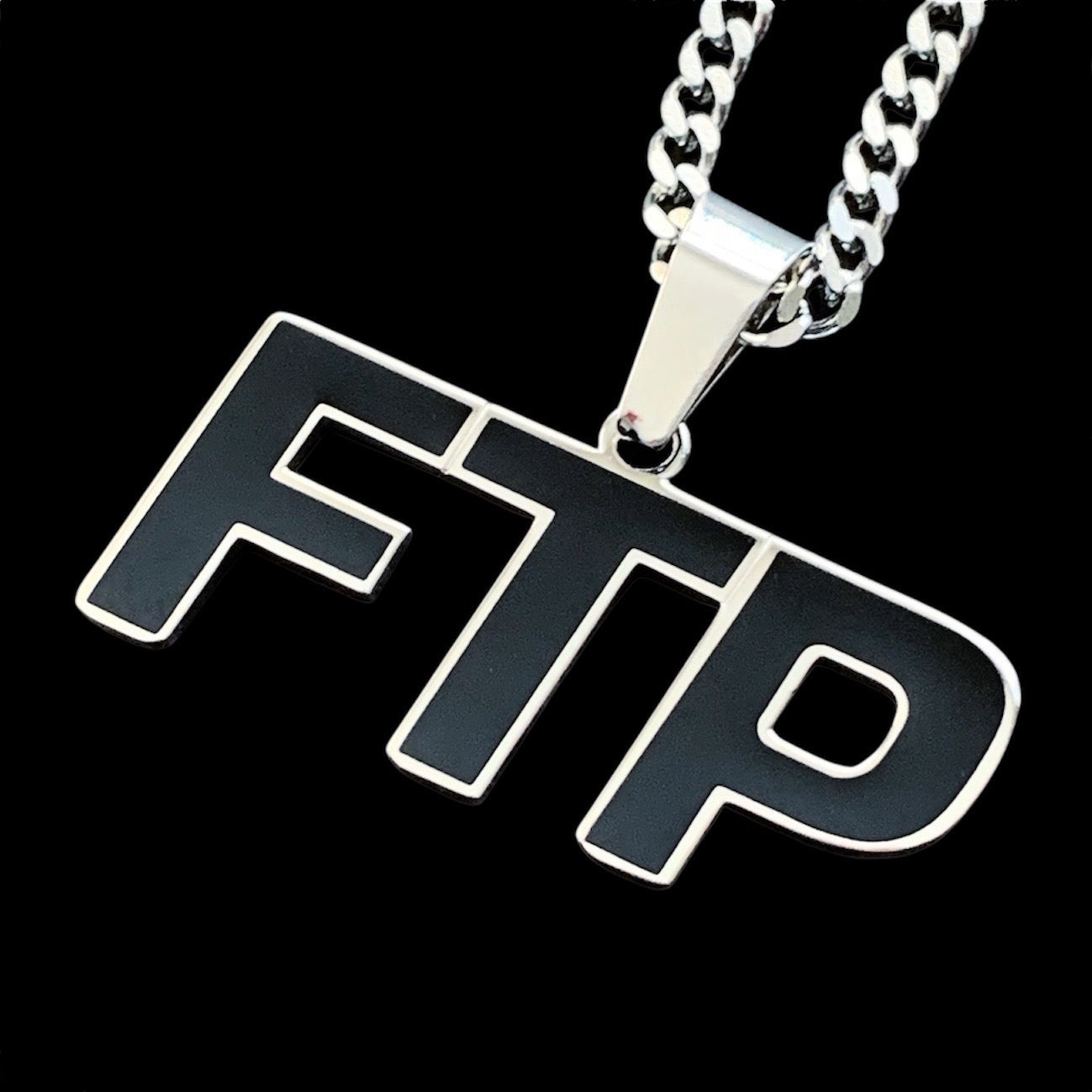 Black 'FTP' Necklace